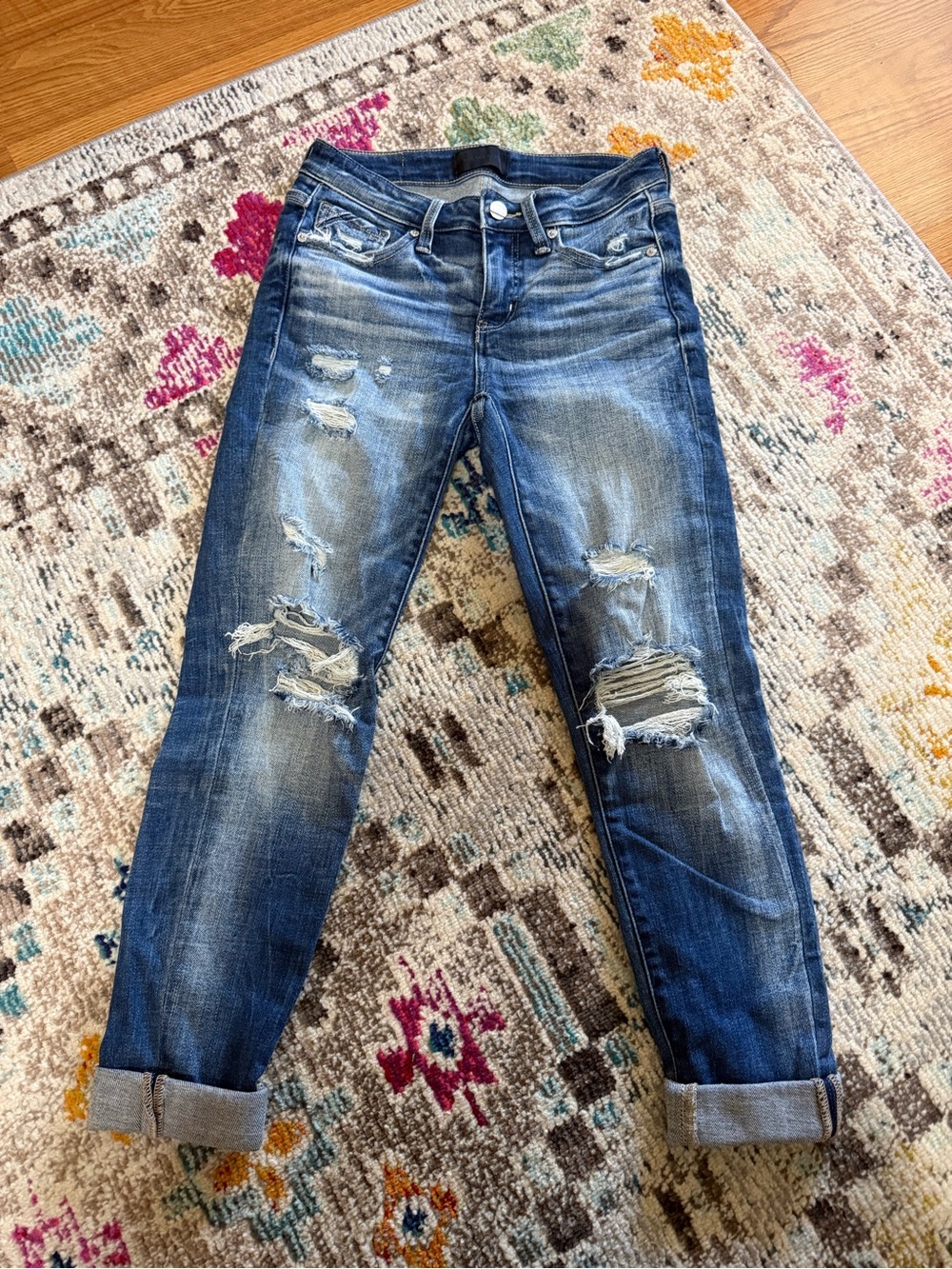 Buckle black Distressed Women's Blue Denim Jeans